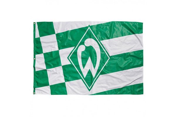 SV Werder Bremen Hissfahne kl. Raute 180x120cm mit Ösen und Harken
