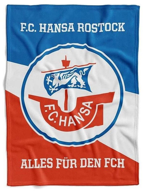 Hansa Rostock Fleecedecke Motiv "ALLES FÜR DEN FCH" 150x200cm